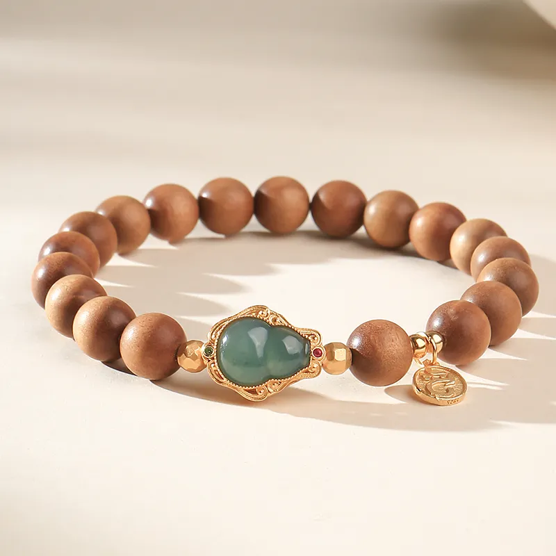 Moon Seal Hundred Rivers Laoshan Sandalwood Precious Wood Bracelets Unisex-4