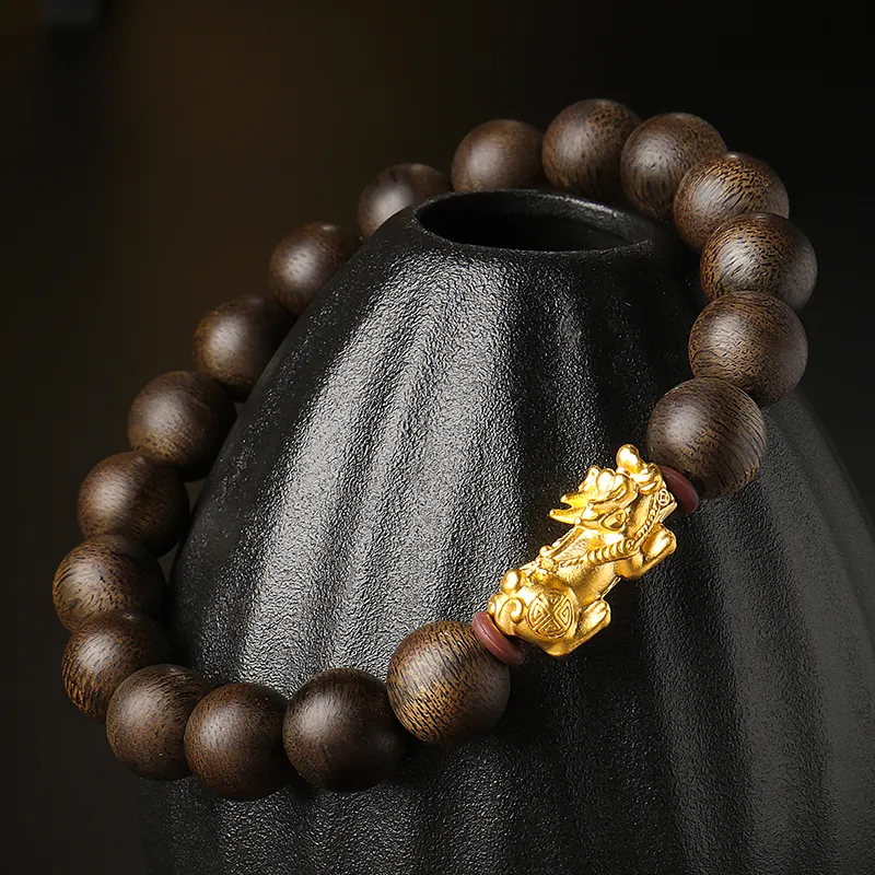 Moon Seal Hundred Rivers Agarwood Bracelets Unisex-3