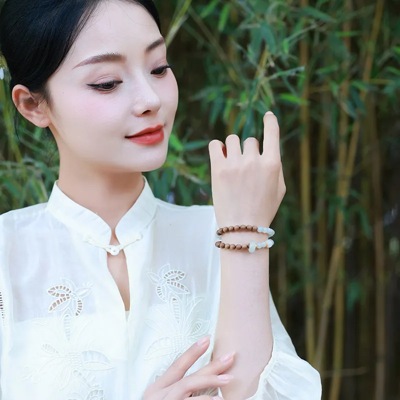 Moon Seal Hundred Rivers Laoshan Sandalwood Bracelets Unisex-6