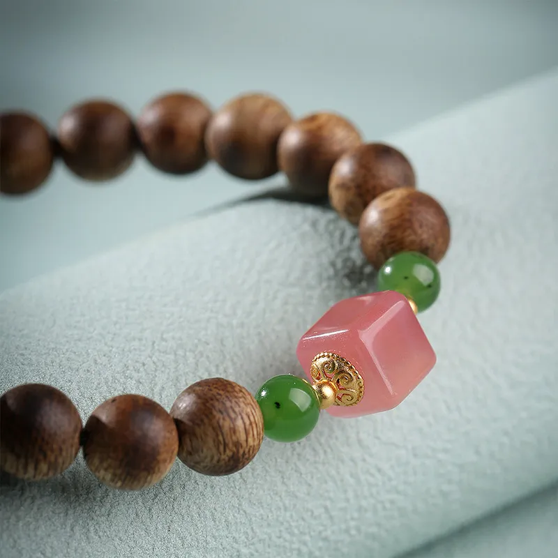 Moon Seal Hundred Rivers Agarwood Bracelets Unisex-2