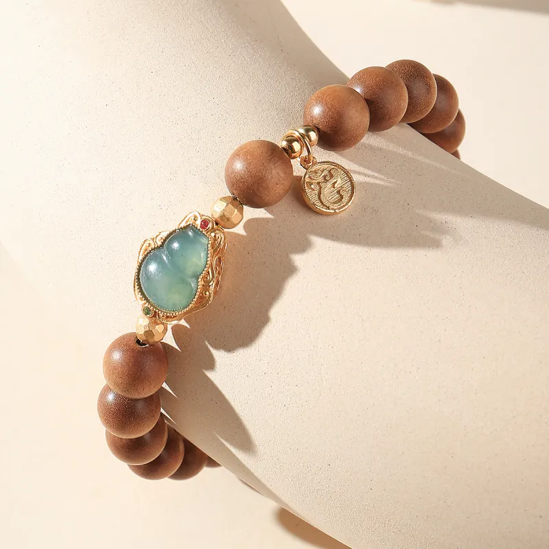 Moon Seal Hundred Rivers Laoshan Sandalwood Precious Wood Bracelets Unisex-1