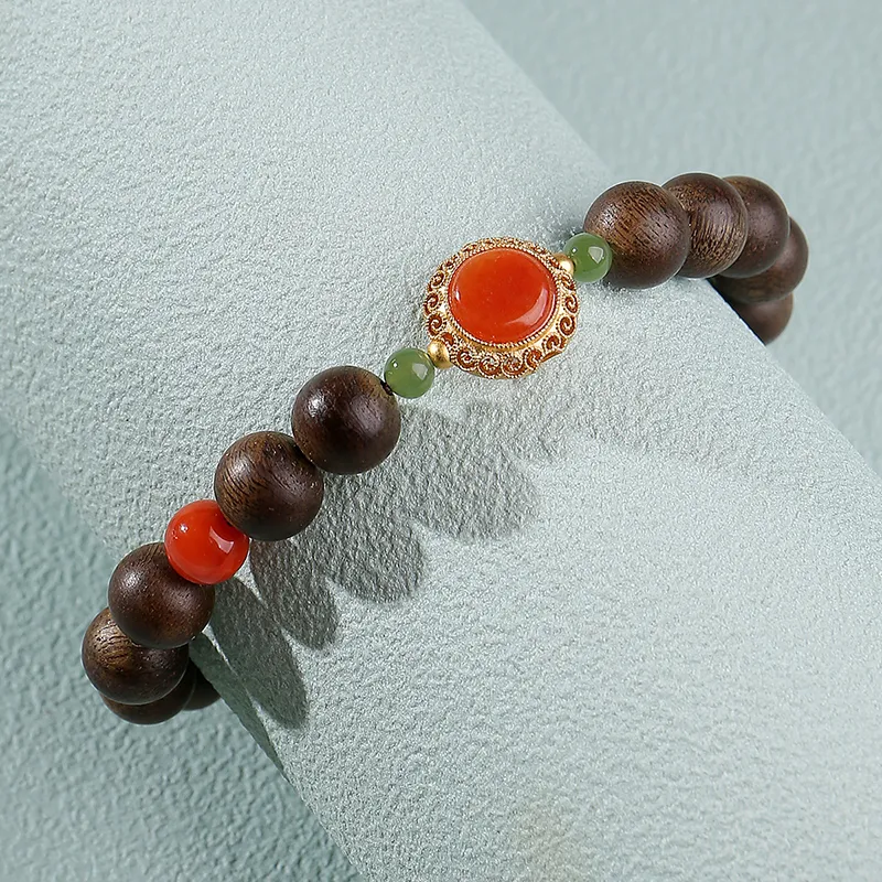 Moon Seal Hundred Rivers Fragrance Agarwood Precious Wood Bracelets Unisex-3