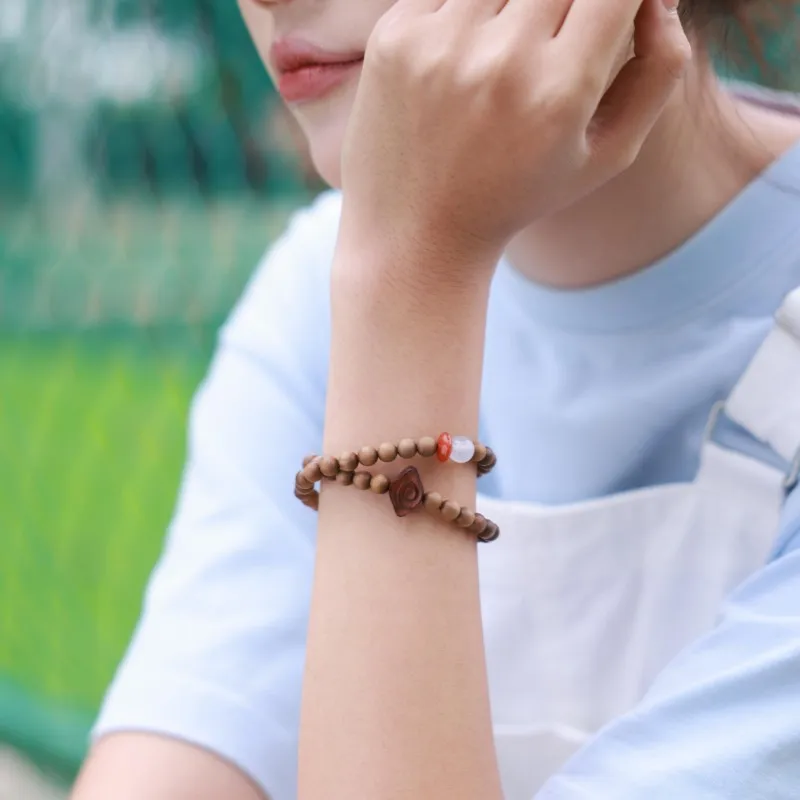 Moon Seal Hundred Rivers Laoshan Sandalwood Bracelets Unisex-5