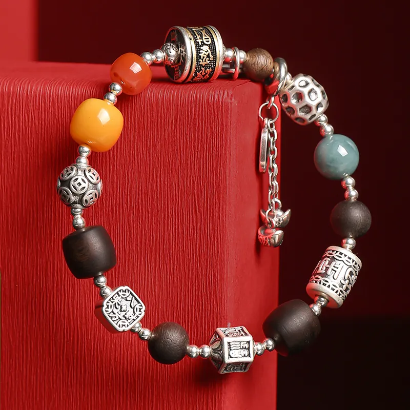 Moon Seal Hundred Rivers Fragrance Agarwood Bracelets Unisex-3