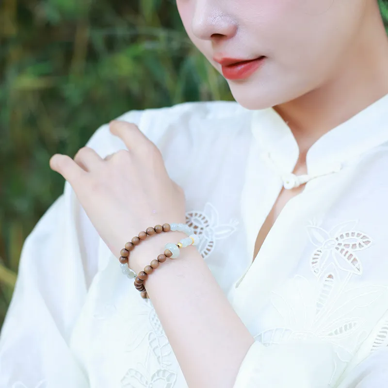 Moon Seal Hundred Rivers Laoshan Sandalwood Bracelets Unisex-4