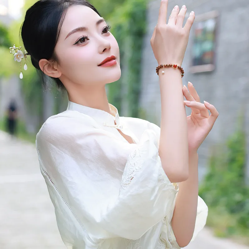 Moon Seal Hundred Rivers Laoshan Sandalwood Bracelets Women's-4