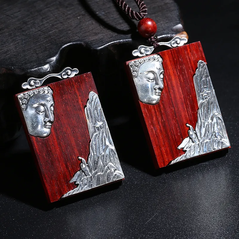 Moon Seal Hundred Rivers Rosewood Pendants Unisex-1