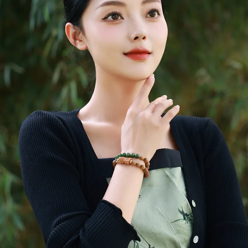 Moon Seal Hundred Rivers Laoshan Sandalwood Bracelets Unisex-6