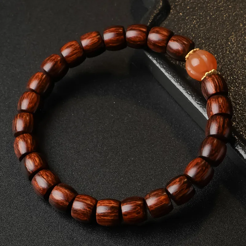 Moon Seal Hundred Rivers Huanghuali Wooden Bracelets Unisex-2
