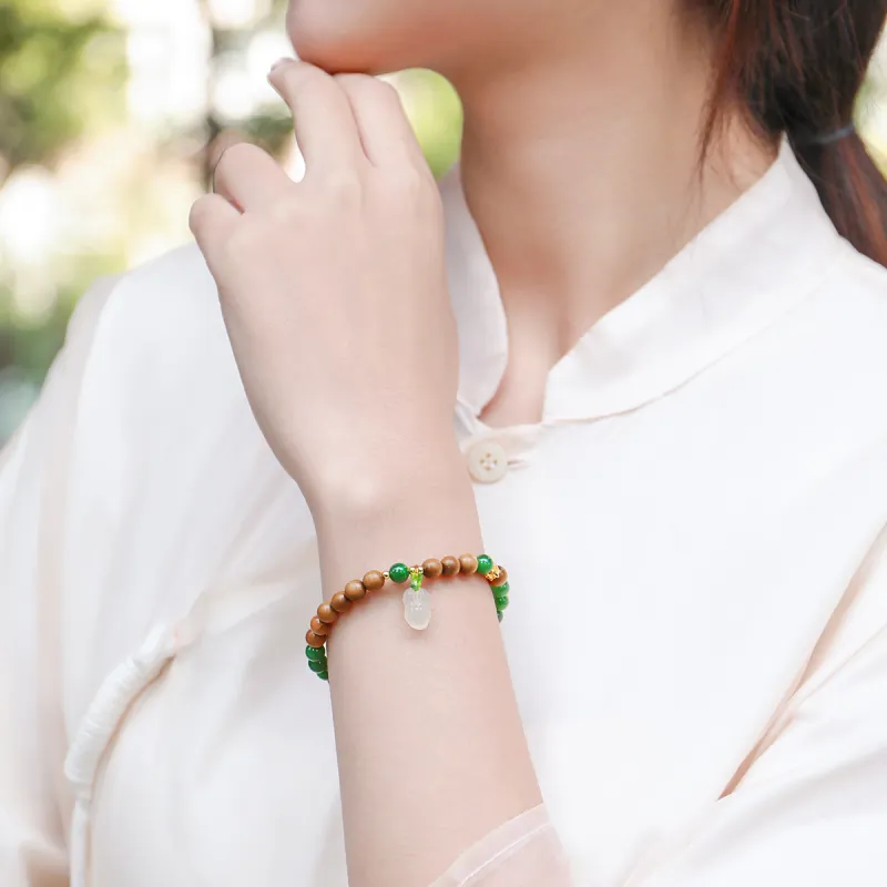 Moon Seal Hundred Rivers Fragrance Agarwood Precious Wood Bracelets Unisex-5