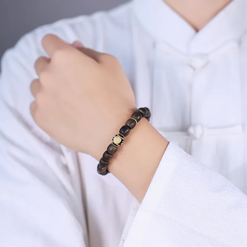 Moon Seal Hundred Rivers Fragrance Agarwood Precious Wood Bracelets Unisex-3