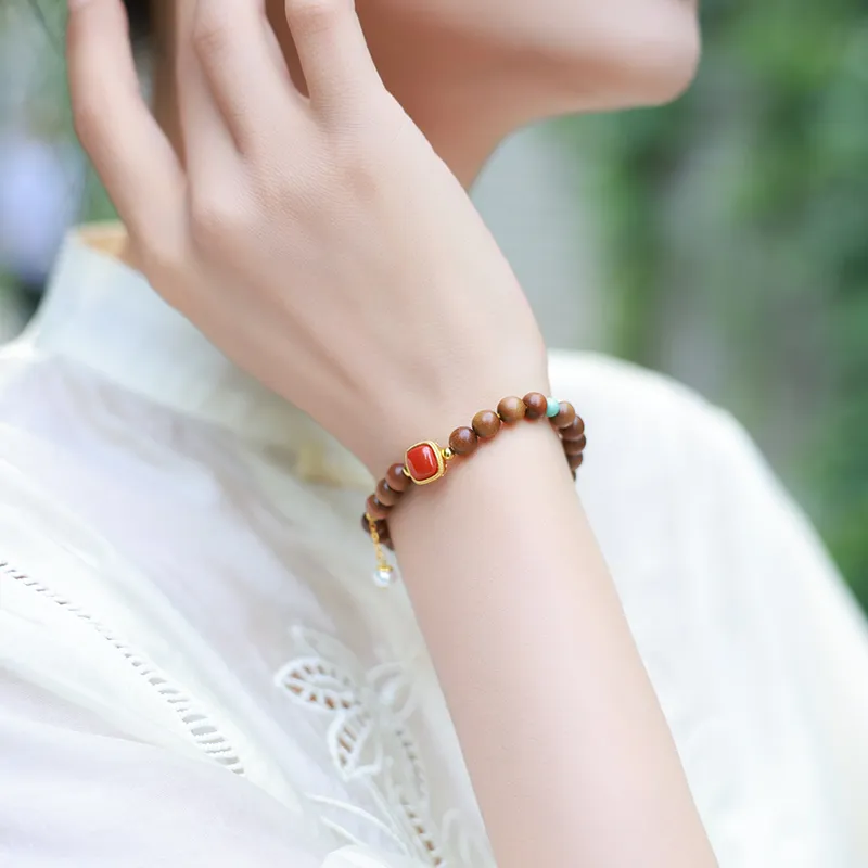 Moon Seal Hundred Rivers Laoshan Sandalwood Bracelets Women's-2