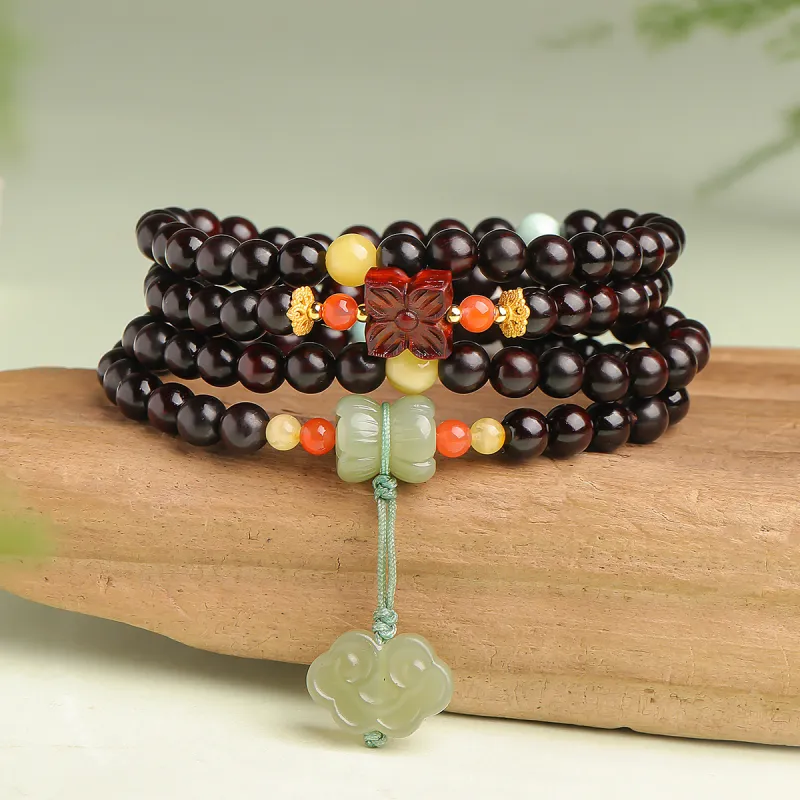 Moon Seal Hundred Rivers Rosewood Precious Wood Bracelets Unisex-1
