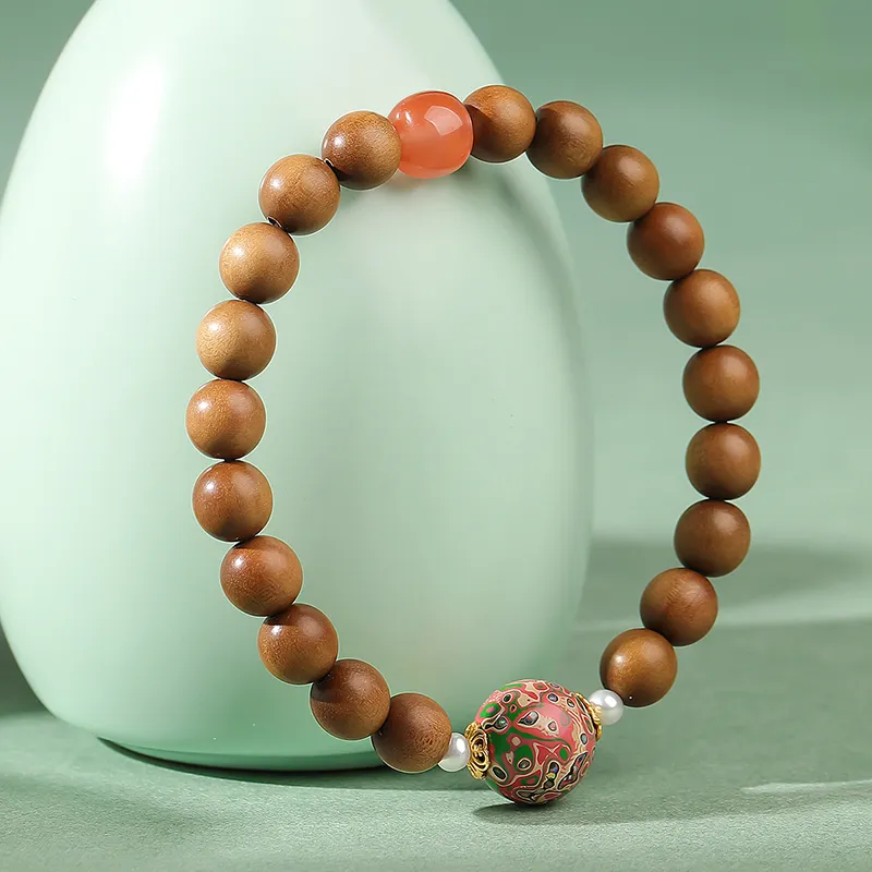 Moon Seal Hundred Rivers Laoshan Sandalwood Bracelets Unisex-7