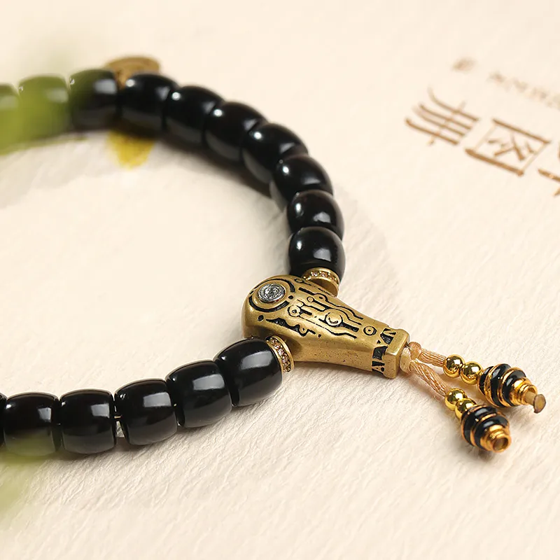Moon Seal Hundred Rivers Coconut Shell Beads Bracelets Unisex-4