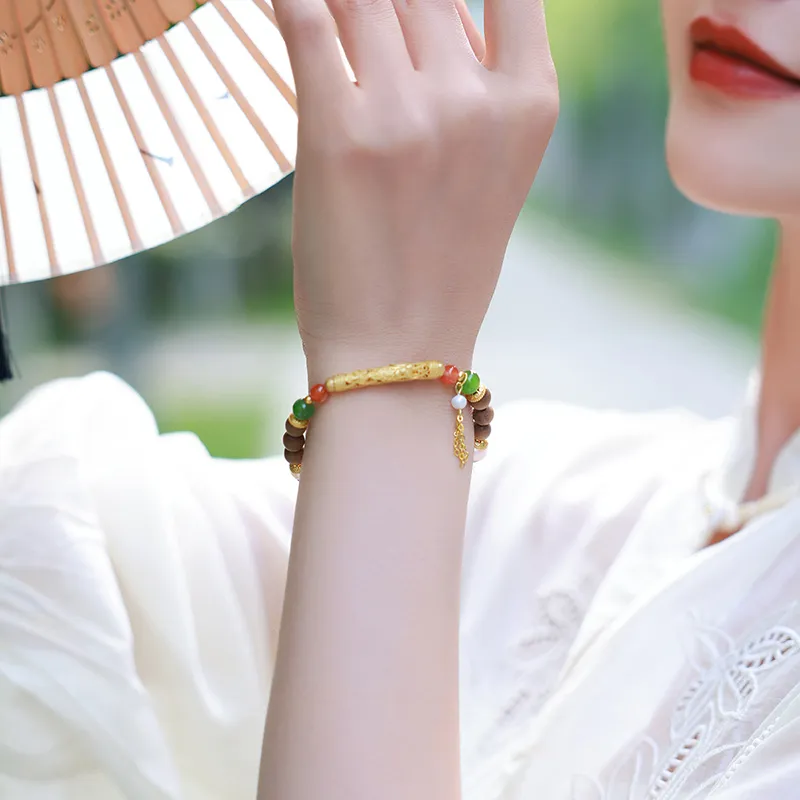 Moon Seal Hundred Rivers Laoshan Sandalwood Bracelets Unisex-4
