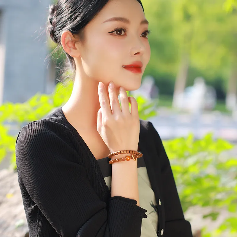 Moon Seal Hundred Rivers Laoshan Sandalwood Bracelets Unisex-3