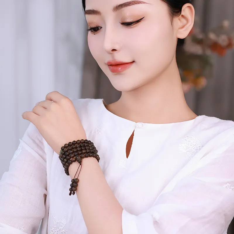 Moon Seal Hundred Rivers Fragrance Agarwood Precious Wood Bracelets Unisex-4