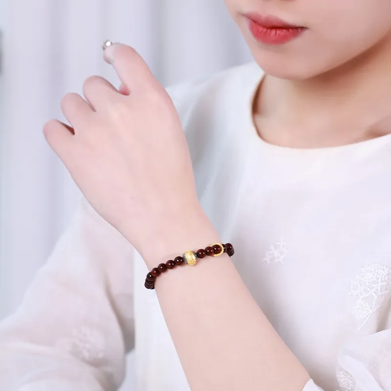 Moon Seal Hundred Rivers Rosewood Wooden Bracelets Unisex-3