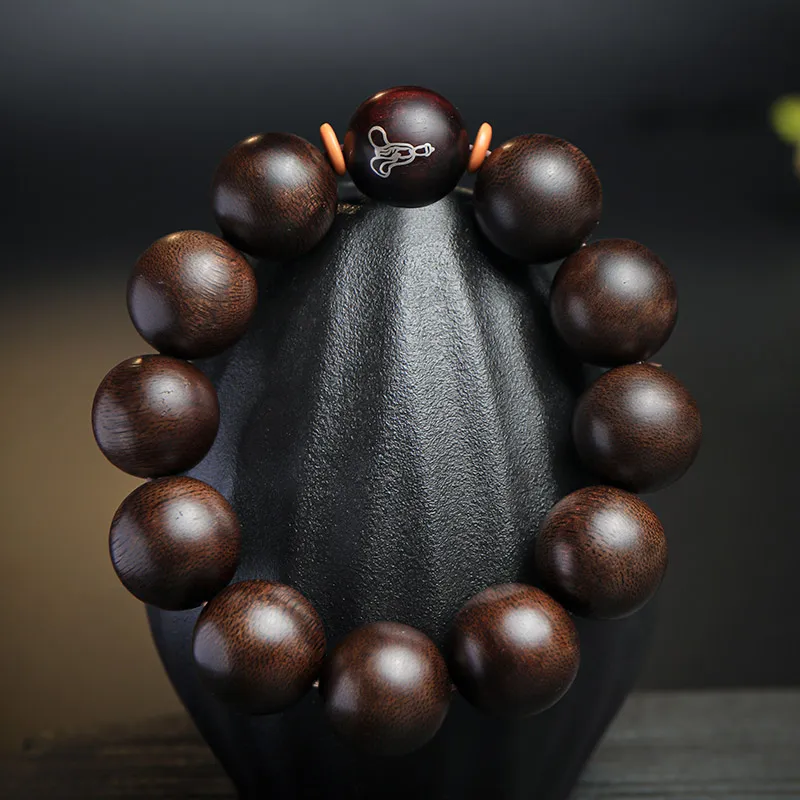 Moon Seal Hundred Rivers Fragrance Agarwood Wooden Bracelets Unisex-2