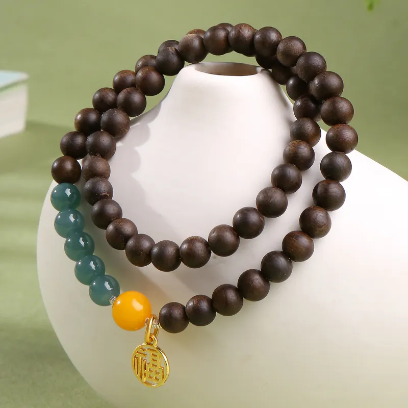 Moon Seal Hundred Rivers Fragrance Agarwood Bracelets Unisex-2