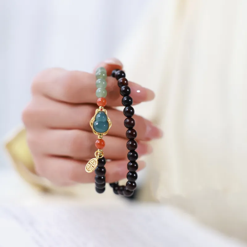 Moon Seal Hundred Rivers Rosewood Precious Wood Bracelets Unisex-5