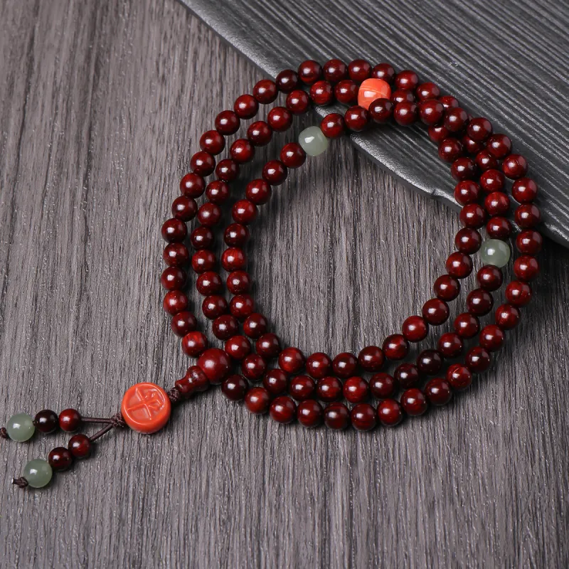 Moon Seal Hundred Rivers Rosewood Wooden Bracelets Unisex-2
