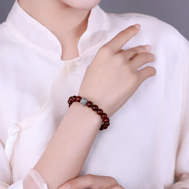 Moon Seal Hundred Rivers Rosewood Precious Wood Bracelets Unisex-2