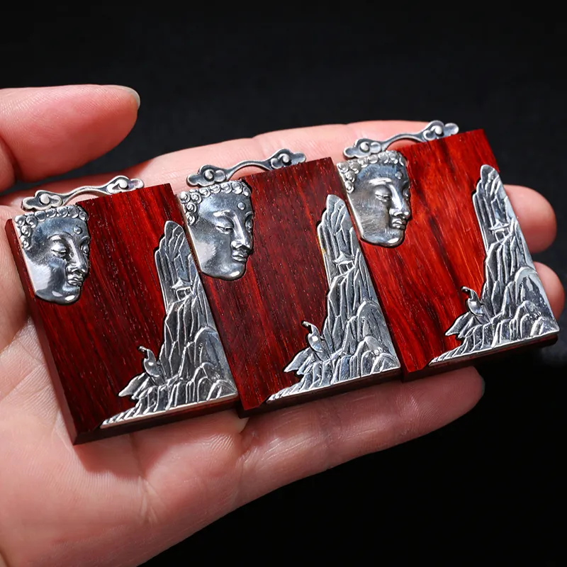 Moon Seal Hundred Rivers Rosewood Pendants Unisex-2