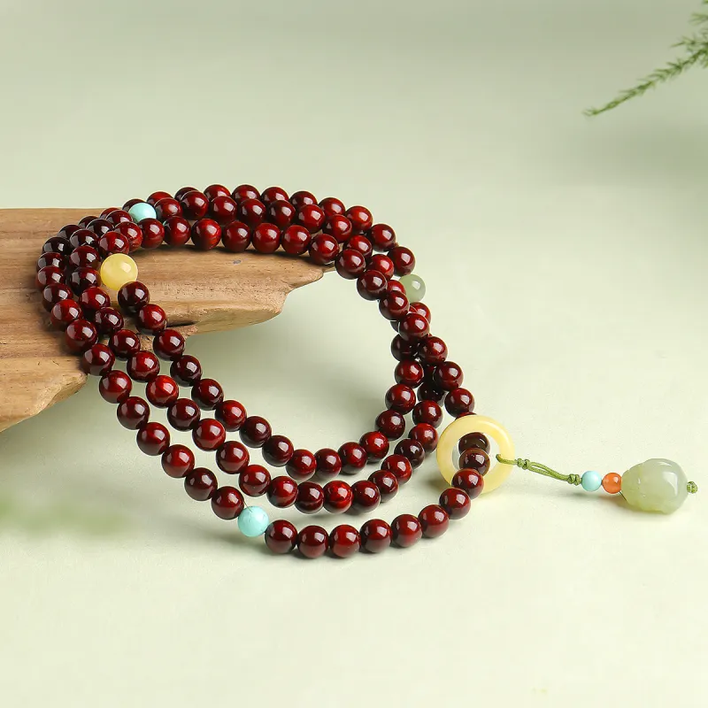 Moon Seal Hundred Rivers Rosewood Wooden Bracelets Unisex-4