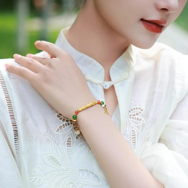 Moon Seal Hundred Rivers Laoshan Sandalwood Bracelets Unisex-5