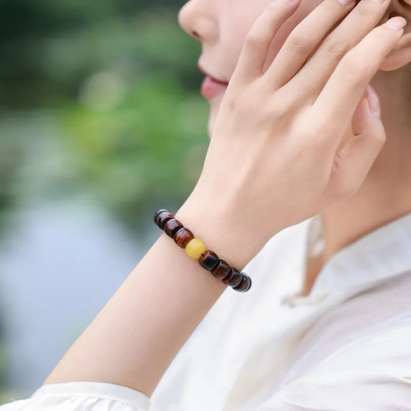 Moon Seal Hundred Rivers Huanghuali Bracelets Unisex-3