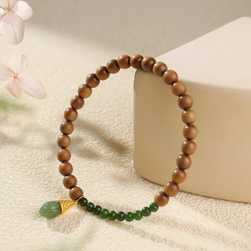 Moon Seal Hundred Rivers Laoshan Sandalwood Bracelets Unisex-4
