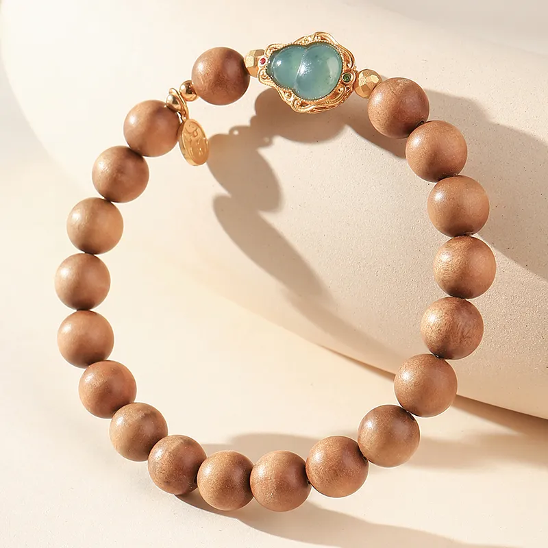 Moon Seal Hundred Rivers Laoshan Sandalwood Precious Wood Bracelets Unisex-6