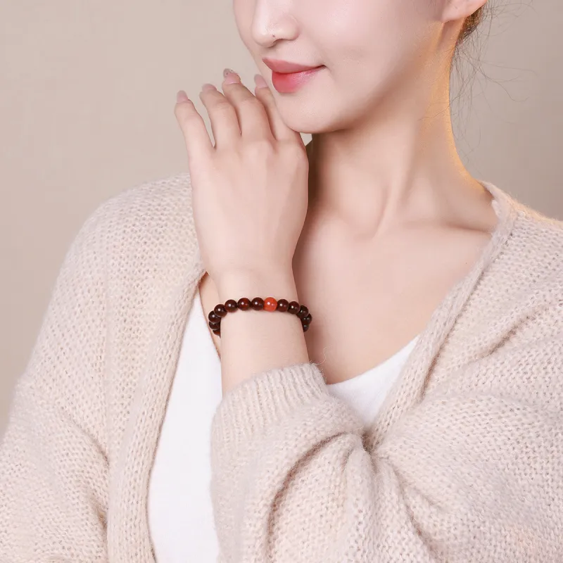 Moon Seal Hundred Rivers Rosewood Precious Wood Bracelets Unisex-1