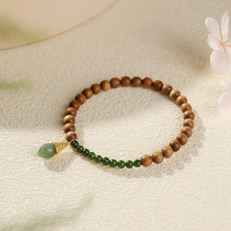 Moon Seal Hundred Rivers Laoshan Sandalwood Bracelets Unisex-1