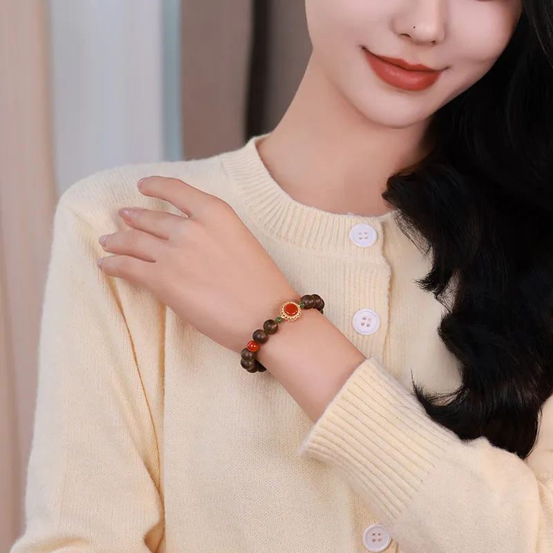 Moon Seal Hundred Rivers Fragrance Agarwood Precious Wood Bracelets Unisex-6