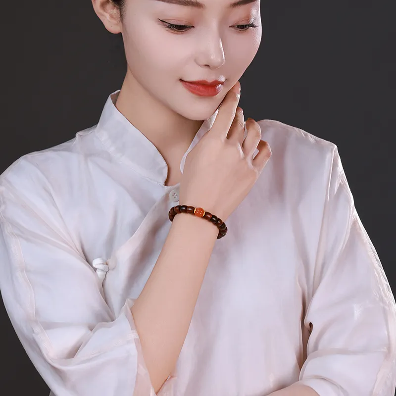Moon Seal Hundred Rivers Huanghuali Wooden Bracelets Unisex-1