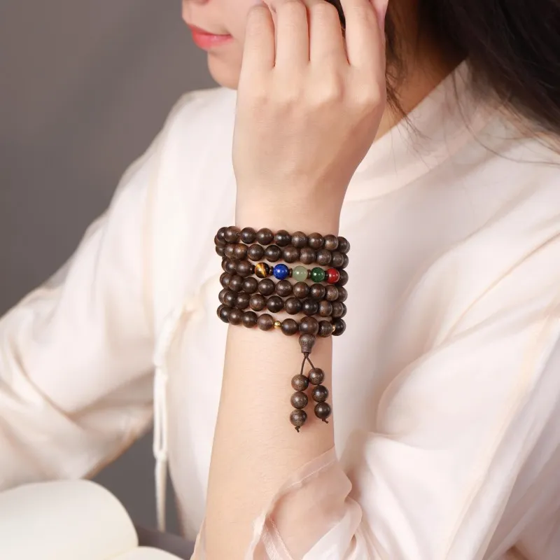Moon Seal Hundred Rivers Fragrance Agarwood Precious Wood Bracelets Unisex-2