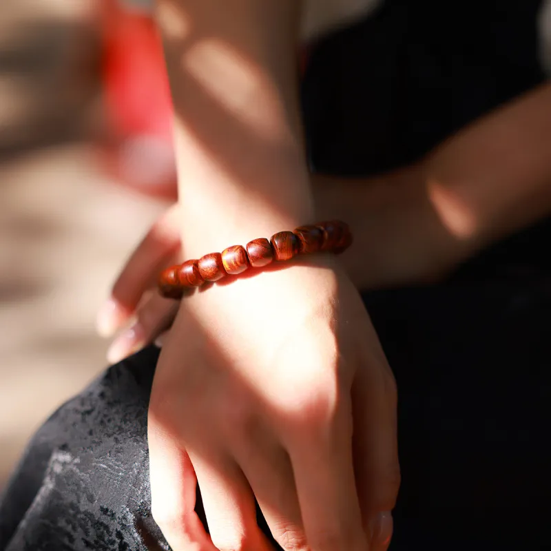 Moon Seal Hundred Rivers Huanghuali Precious Wood Bracelets Unisex-7