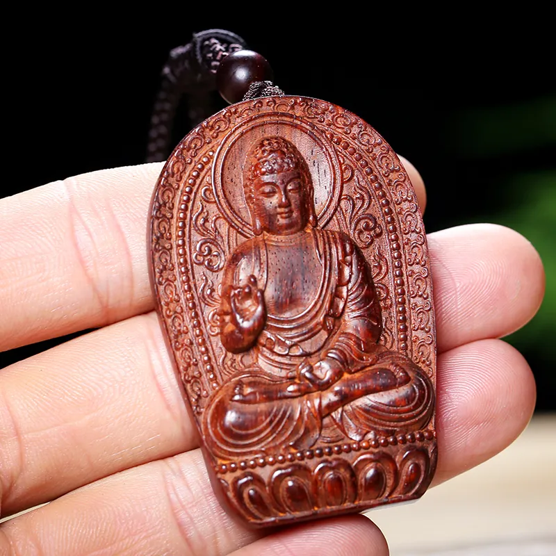 Moon Seal Hundred Rivers Rosewood Pendants Unisex-13