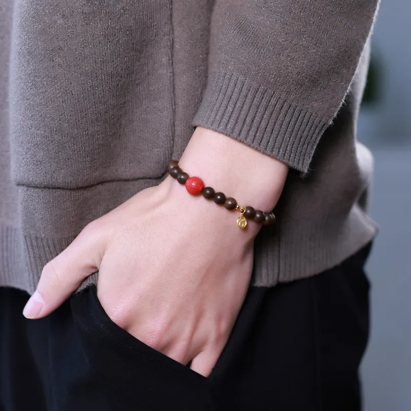 Moon Seal Hundred Rivers Fragrance Agarwood Precious Wood Bracelets Unisex-3