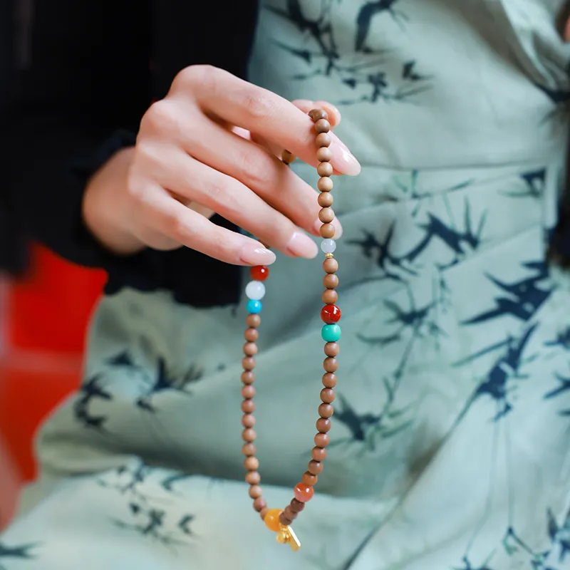 Moon Seal Hundred Rivers Laoshan Sandalwood Bracelets Unisex-4