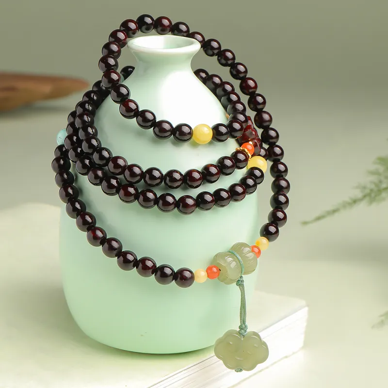 Moon Seal Hundred Rivers Rosewood Precious Wood Bracelets Unisex-2