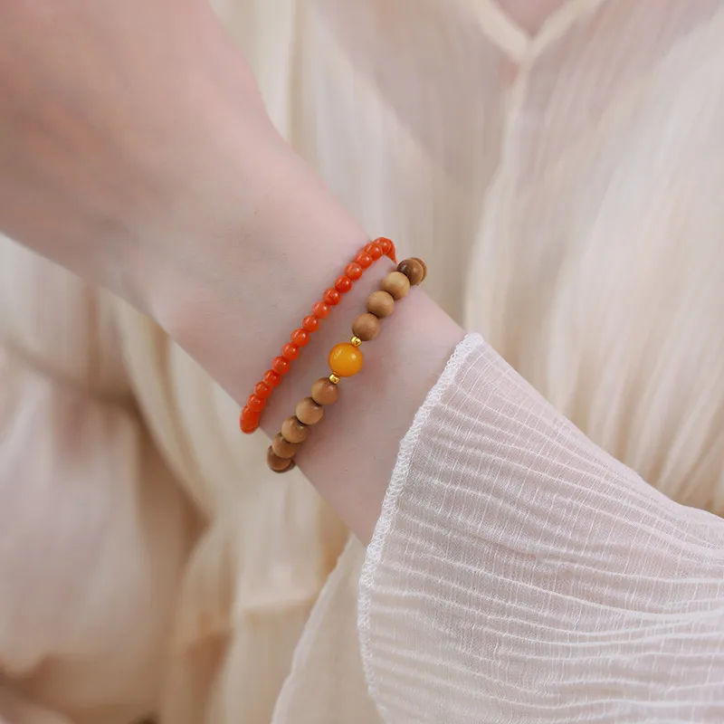 Moon Seal Hundred Rivers Laoshan Sandalwood Bracelets Unisex-2
