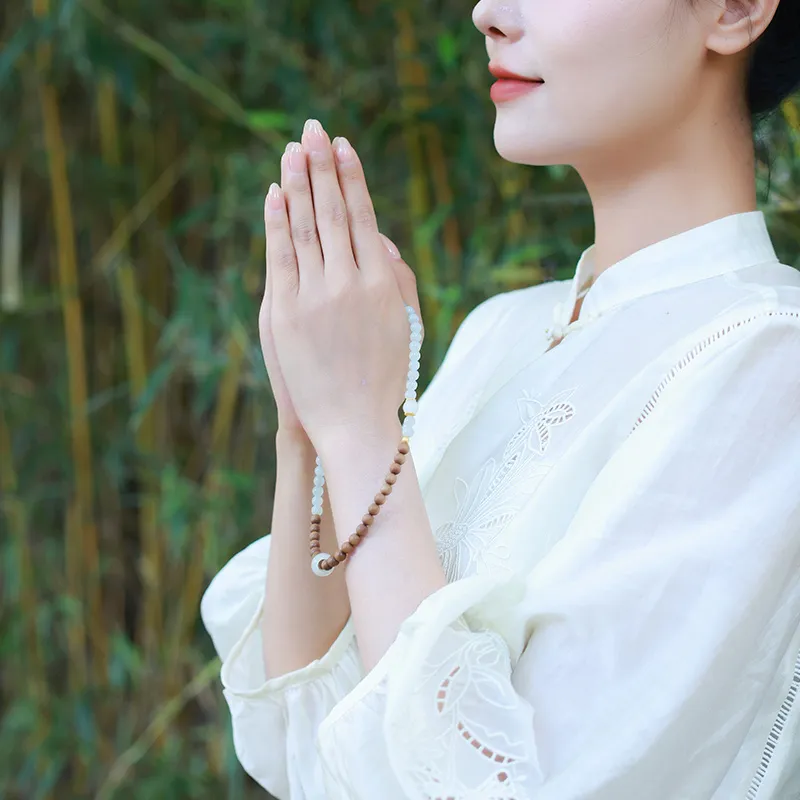 Moon Seal Hundred Rivers Laoshan Sandalwood Bracelets Unisex-7