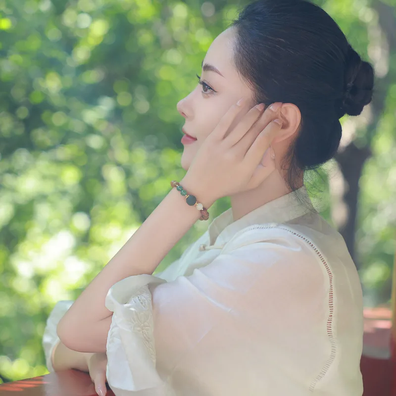 Moon Seal Hundred Rivers Laoshan Sandalwood Bracelets Unisex-3