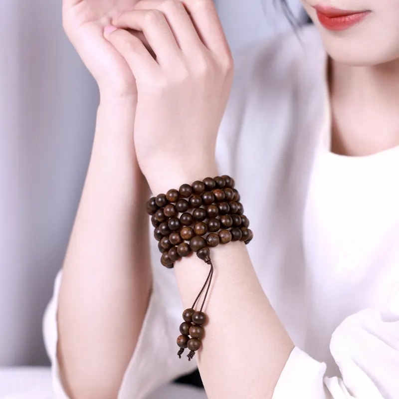 Moon Seal Hundred Rivers Fragrance Agarwood Precious Wood Bracelets Unisex-1