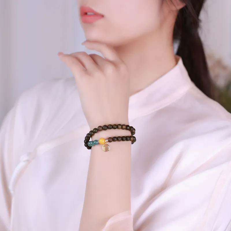 Moon Seal Hundred Rivers Fragrance Agarwood Bracelets Unisex-5