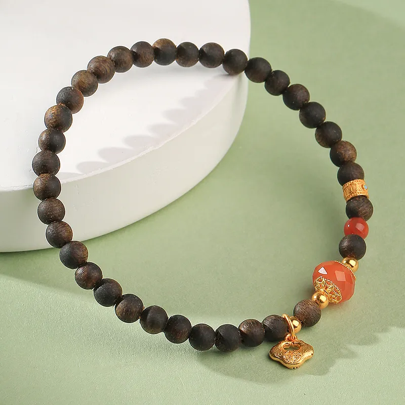 Moon Seal Hundred Rivers Fragrance Agarwood Precious Wood Bracelets Unisex-5